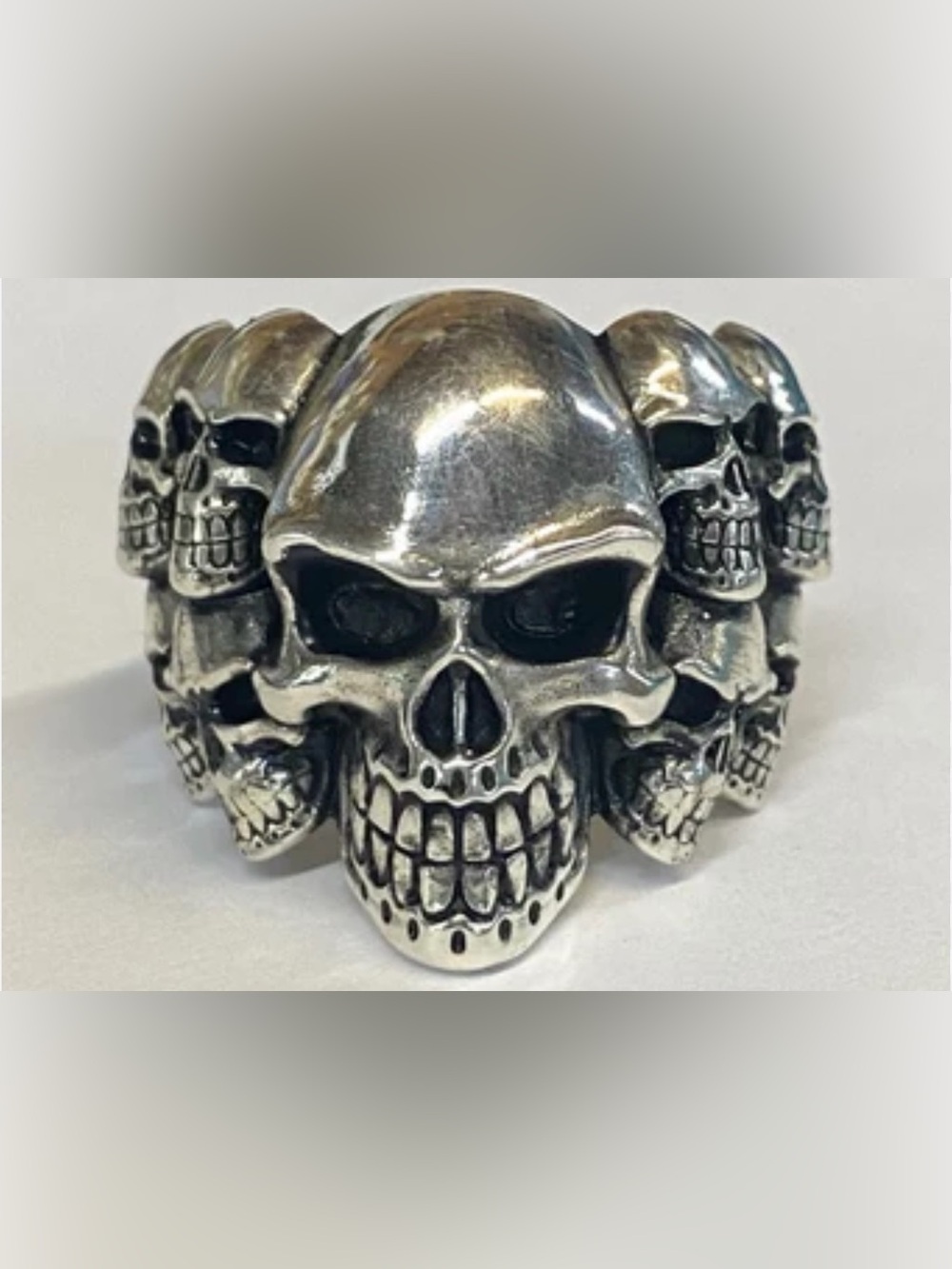 Stainless Steel Skull Rings Gothic Biker Punk Silver Tone size9